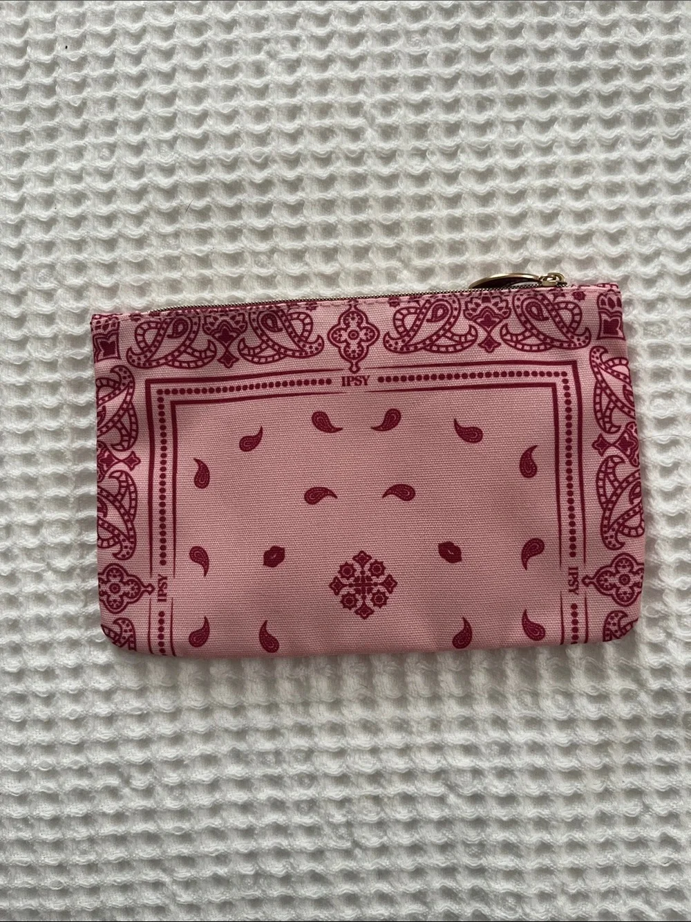 ipsy Pink Bandana-Print Cosmetic Pouch